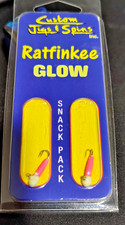 CUSTOM JIGS & SPINS RATTFINKEE GLOW- LOT OF 18 - 2 SNACK PACKS NIB