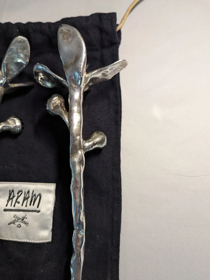 Juego de Servir Michael Aram 12" Fantasy Amatista Flores Ramita Plateado Bronce Foto 4 de 4