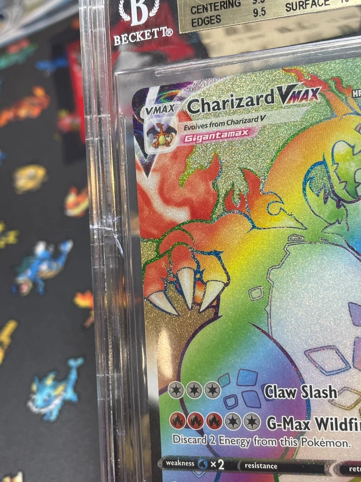 BGS 9.5 Charizard VMAX 074/073 Secreto Raro Pokémon Camino del Campeón ESTUCHE DAÑADO Foto 2 de 4