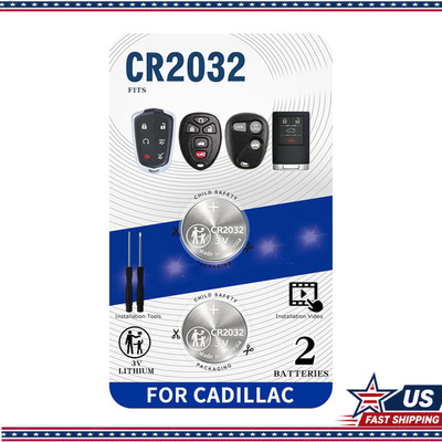 2-Pack CR2032 Battery Cadillac Remote Key Fob (XT5 Escalade CTS SRX XT4 XTS XT6