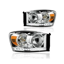 LED DRL Headlight Assembly, Headlights Kit Compatible with 2006-2008 Dodge Ra...