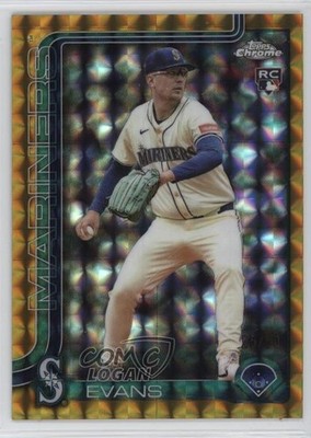 2025 Chrome Update Gold Geometric Refractor 25/50 Logan Evans Rookie RC 1n41