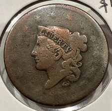 1837 Matron Head Large Cent Penny Coronet Head Large 1C Coin