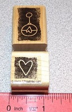 Baby Rattle Single Stamp and a Heart by Stampin Up Stipple Celebrations