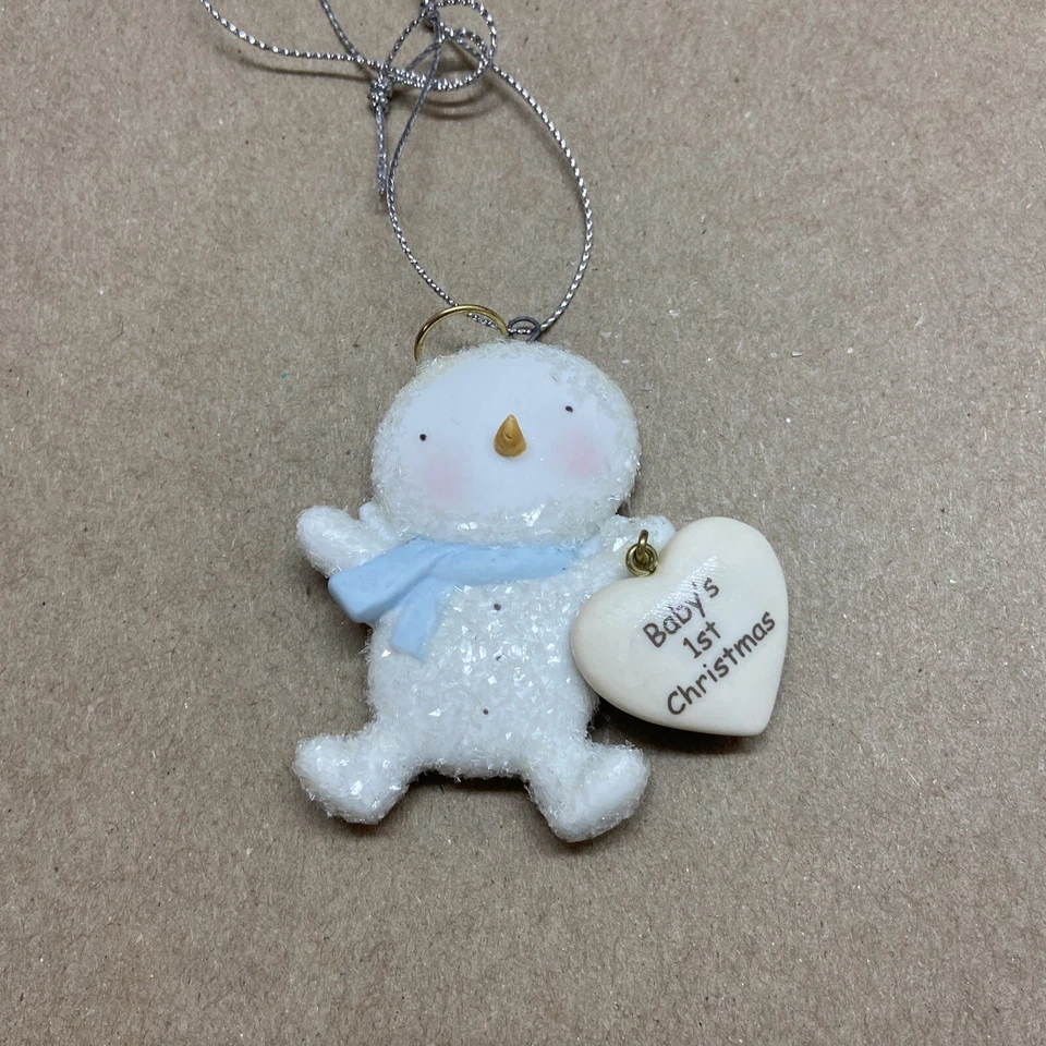 Bebé 1er adorno de porcelana de Navidad bebé por Midwest-CBK bebé niño azul Foto 3 de 4