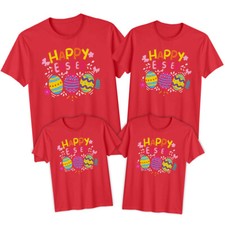Family Colorful Eggs Happy Easter T-Shirt Tee Cute Festival Holiday Party #ED