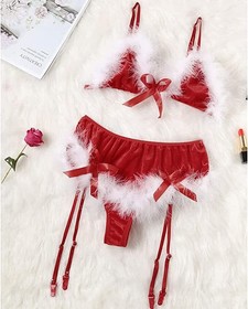Women's Christmas Underwear Sexy Lingerie Red Babydoll Dress Sleepwear Costume