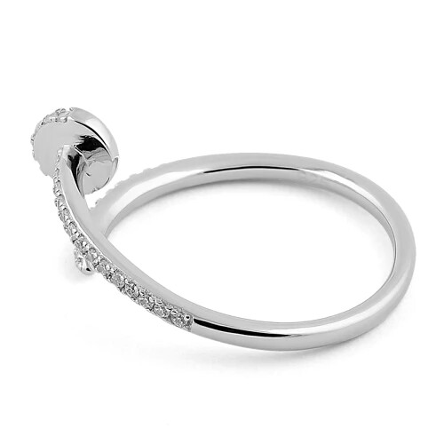 Anello Minimalista Zirconia Argento Sterling 925 Minimalista Tutte le Taglie Regno Unito - Foto 4 di 18