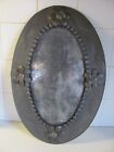 Antique Tin Oval Decorative Picture Frame Designed to Hang on the Wall
