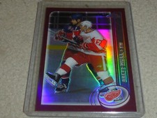 2002-2003 TOPPS CHROME HOCKEY CARD BRETT HULL REFRACTOR #58 NHL RED WINGS HOF