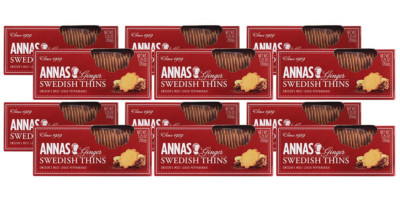 Annas Thins - Ginger Pepparkakor - 5.25 Ounce Pack of 12 non GMO + Vegan