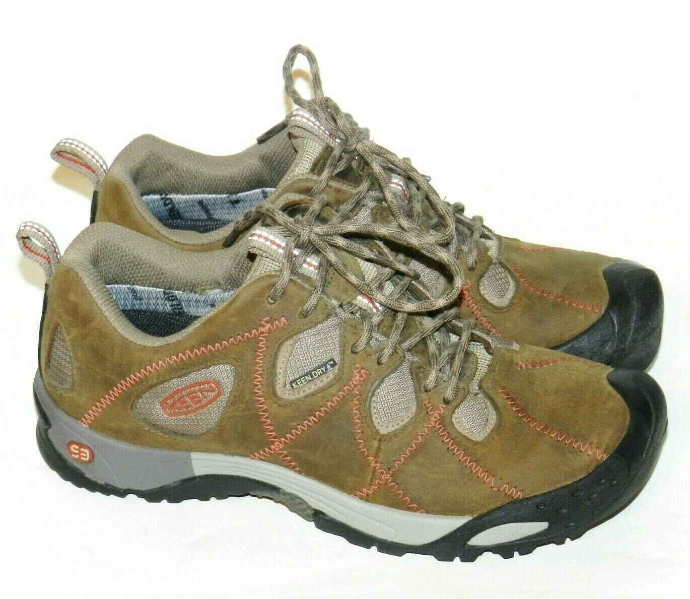 Scarpe donna Keen taglia 7 5 Dry Genoa Peak sneakers escursionismo mules cap pelle marrone