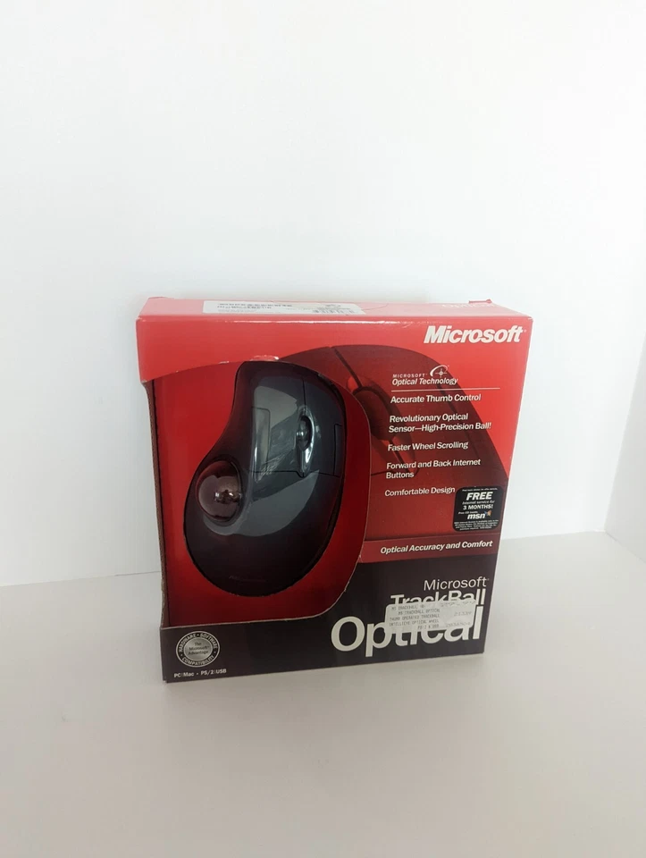 SEALED Microsoft Trackball Optical Mouse D67-00001 - Image 3 of 4