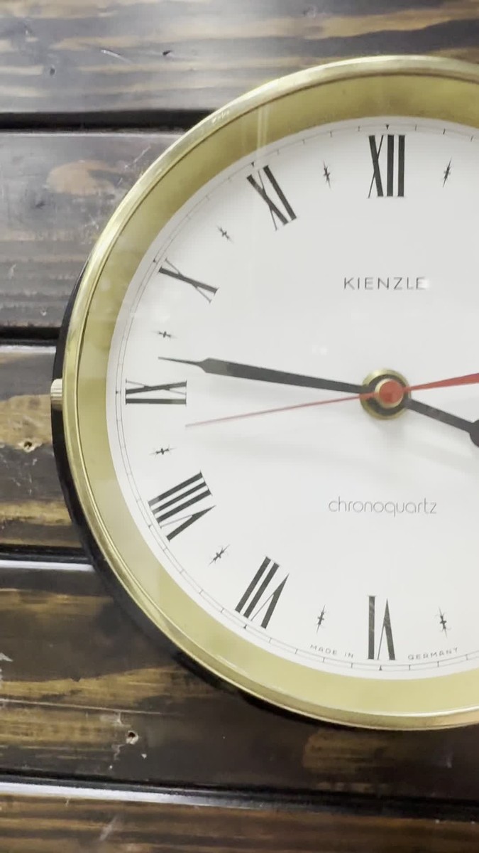 Vintage Kienzle Chronoquartz Wall Clock Germany Marine Industrial