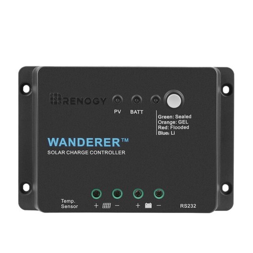 Renogy Wanderer Li 30A 12V PWM Negative Ground Solar Charge Controller Lithium