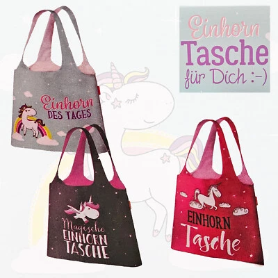 ♥ la vida Schultertasche Umhängetasche Einhorn Geschenk für Dich Beuteltasche