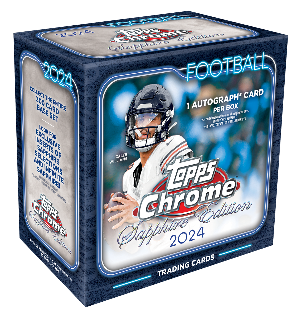 2024 TOPPS CHROME FOOTBALL SAPPHIRE EDITION BOX (1 AUTO) Brand New