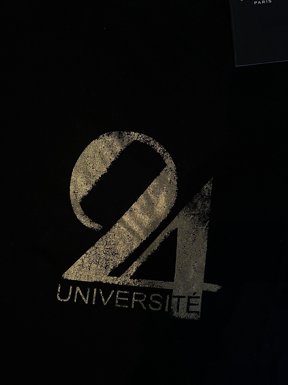 T shirt uomo YSL saint laurent nero oro 24 université taglia M Made In France