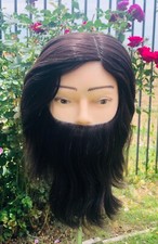 New Burmax Zack Manikin Head 100% Brown Human Hair with Beard, Chemical Free