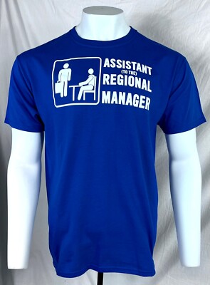 THE OFFICE ASSISTANT REGIONAL MANAGER ADULT BLUE T-SHIRT S M L XL FREE SHIPPING