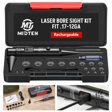 Upgraded Red Laser Bore Sight Kit Rechargeable Boresighter for 0.17-12GA Caliber