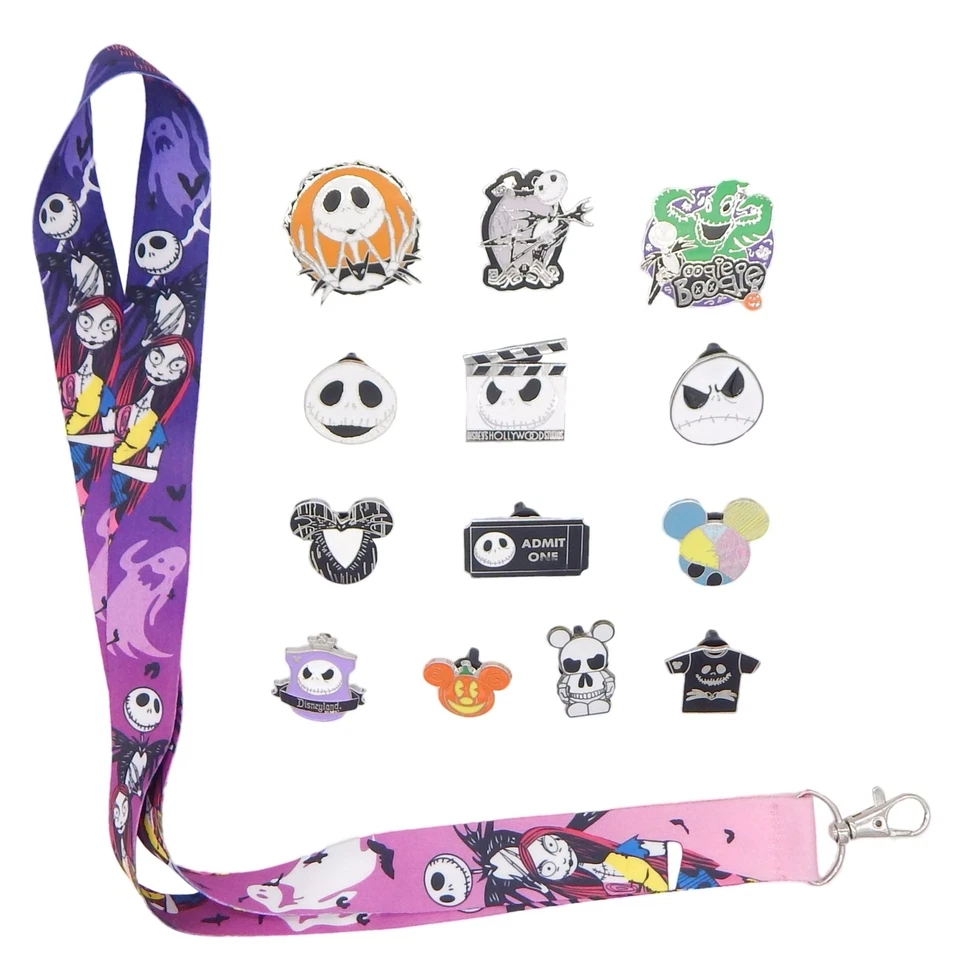 Jack Skellington Nightmare Before Christmas Lanyard Set with 5 Disney Pins ~ NEW - Image 3 of 3