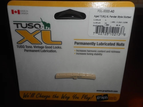 NEW - Graph Tech PQL-5000-AG Fender Style Slotted Guitar Nut - AGED TUSQ XL