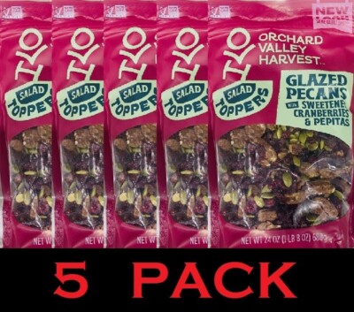 Orchard Valley Harvest SALAD TOPPERS Glazed Pecans Cranberries Pepitas 24oz 5 PK