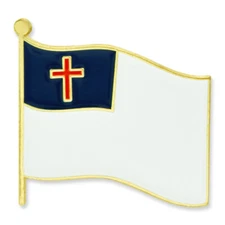 PinMart's Christian Flag Religious Enamel Lapel Pin