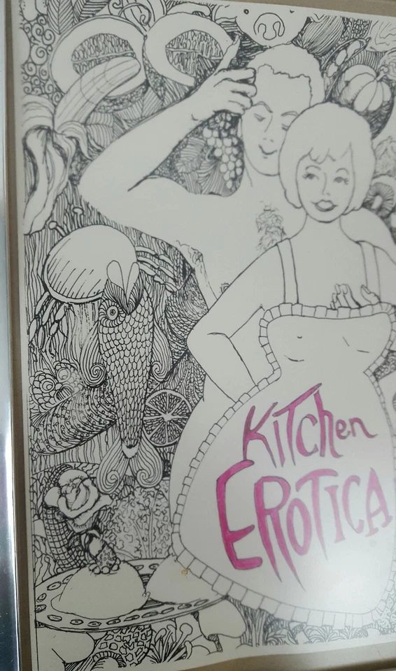 Dibujo artístico original boceto vintage erótico de cocina Foto 4 de 4