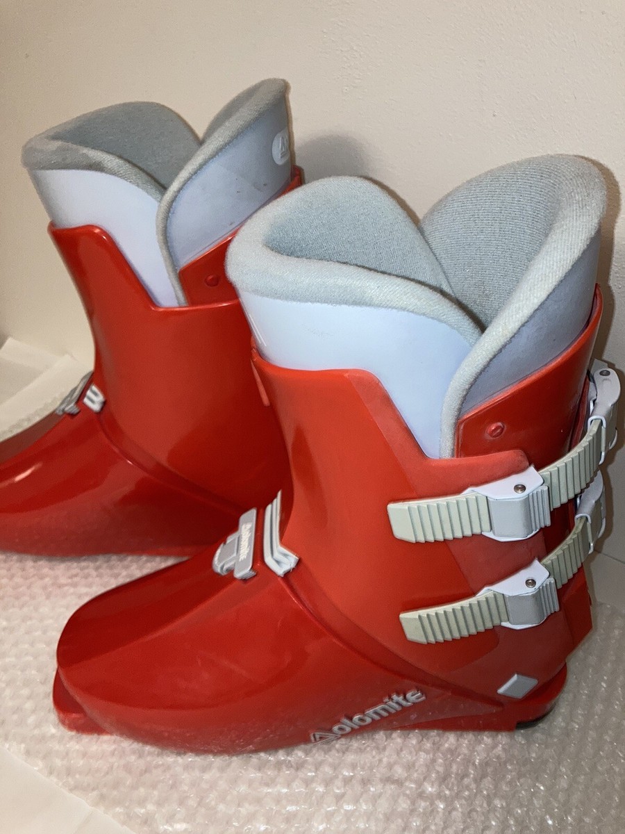 Vintage Dolomite Rear Entry Ski Boots Alpine Down Hill Red