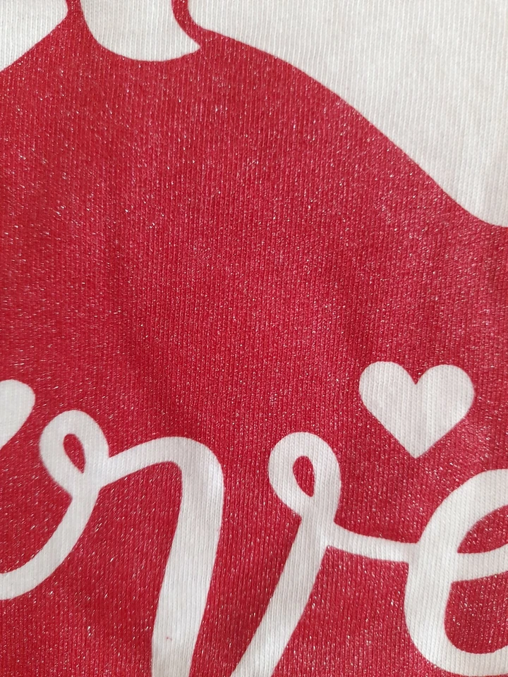 New Look White & Pink Minnie Mouse "Love" Casual T-Shirt, Size 12 - Image 3 of 4