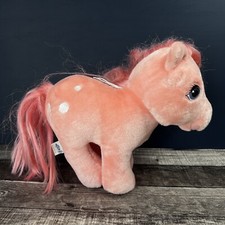 Vintage Hasbro 1980s Pink My Little Pony Cotton Candy Softie Plush 10" x 9"