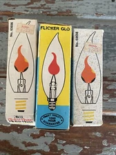 Vintage ABCO 2-3 WATT 120V Flicker Flame BULBS 03656 CLEAR Candelabra Base NOS