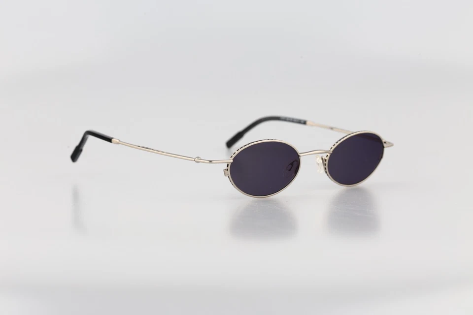 Gafas de sol Robert Rudger 2170 249 R2 vintage años 90 plateadas steampunk pequeñas ovaladas nuevas de stock Foto 3 de 4