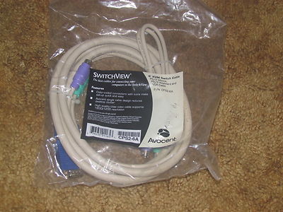 Avocent SwitchView KVM Switch Cable 6' CPS2-6A  PS2 Dlink NOS