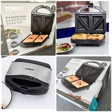 Image of TOWER Stainless Steel Sandwich Toaster | New / Boxed /Sealed