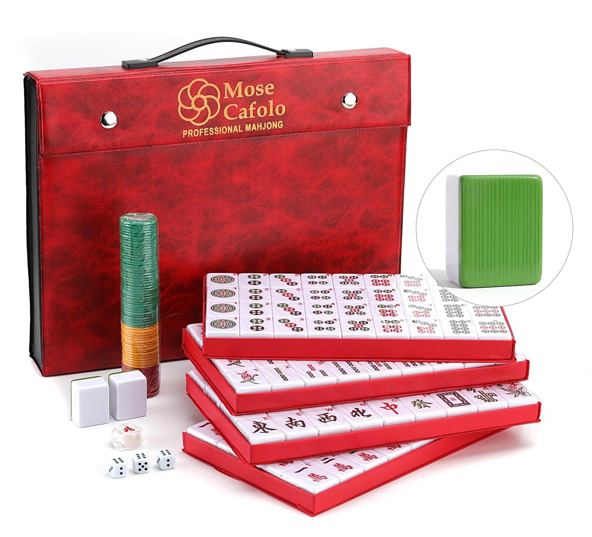 Professional Chinese Mahjong Set Large 144+2 Numbered Tiles Mah