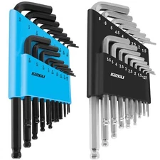 LOZAGU 36-Piece Hex Key Allen Wrench Set with Ball End - SAE/Metric Sizes and...