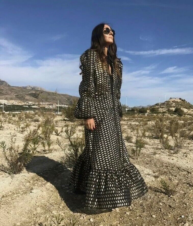 ZARA black and gold shimmer midi shirt dress S Small 4437 ZARA black and gold shimmer midi shirt dress S Small 4437