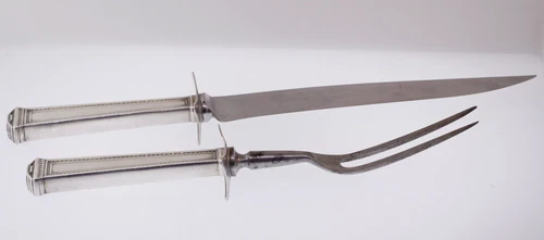 International Silver Pantheon 925 Sterling 2 Piece Meat Carving Set Fork Knife