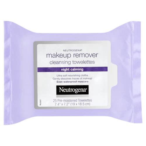 Neutrogena Makeup Remover Night Calming Wipes 25 Pack Ultra Soft Towelettes