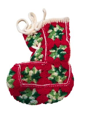 Vintage Granny Square Christmas Stockings Crochet