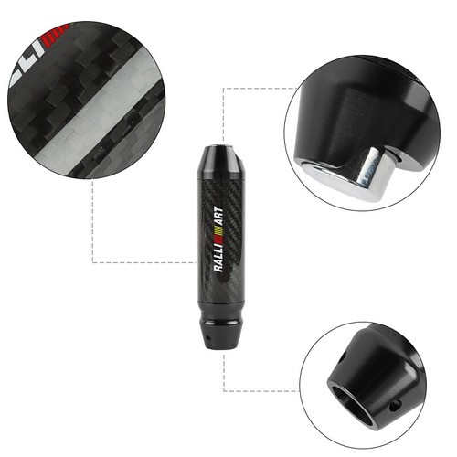 RALLIART Carbon Fiber Aluminum Black Universal Automatic Car Gear Shift Knob 5" - Picture 12 of 12