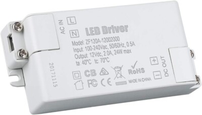Transformer Driver Power Supply 24W 12V for LED Strip Lights and G4, MR11, MR16 