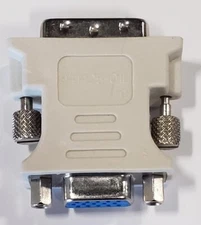 NEW White DVI-I Dual Male to VGA Female Video Adapter computer pc HDTV LCD TV