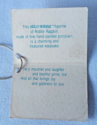 Vintage HOLLY HOBBIE Holly Stoffpuppe Porzellan Figuren What is A Boy / Girl (2) - Bild 11 von 19