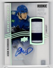 2023-24 Upper Deck Premier Rookie Auto Patch 2cl 235/249 Aidan McDonough #AR-AM