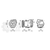 AVA Quality Cooling Kompressor Klimaanlage Passend FüR Opel Meriva B