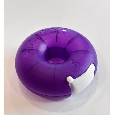 Scotch 3M Purple Donut Tape Dispenser Portable Round Travel Office School Y2K
